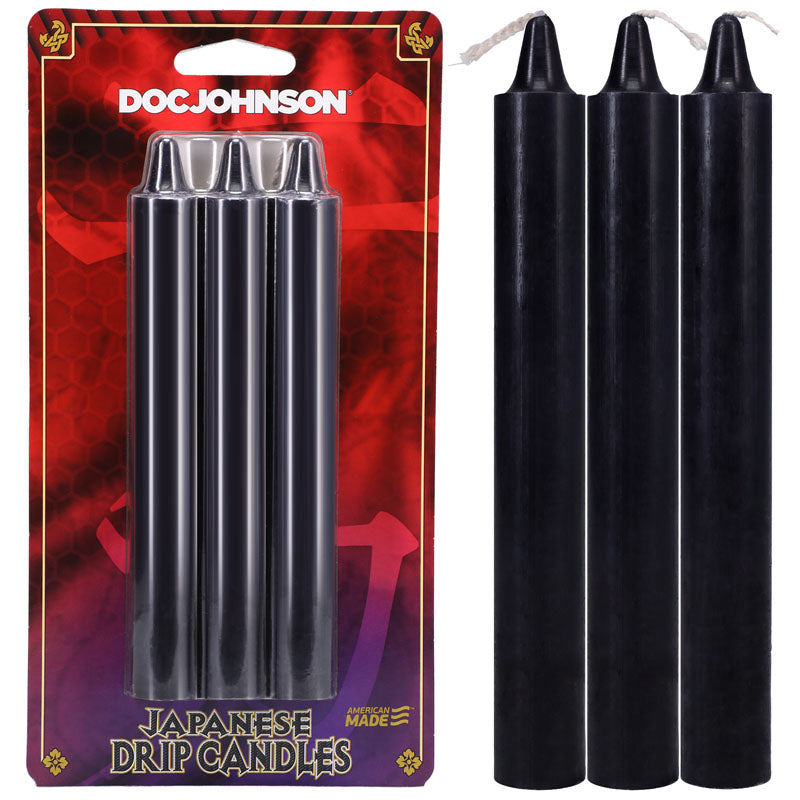 Japanese Drip Candles - Black - Black 3-Pack Doc Johnson